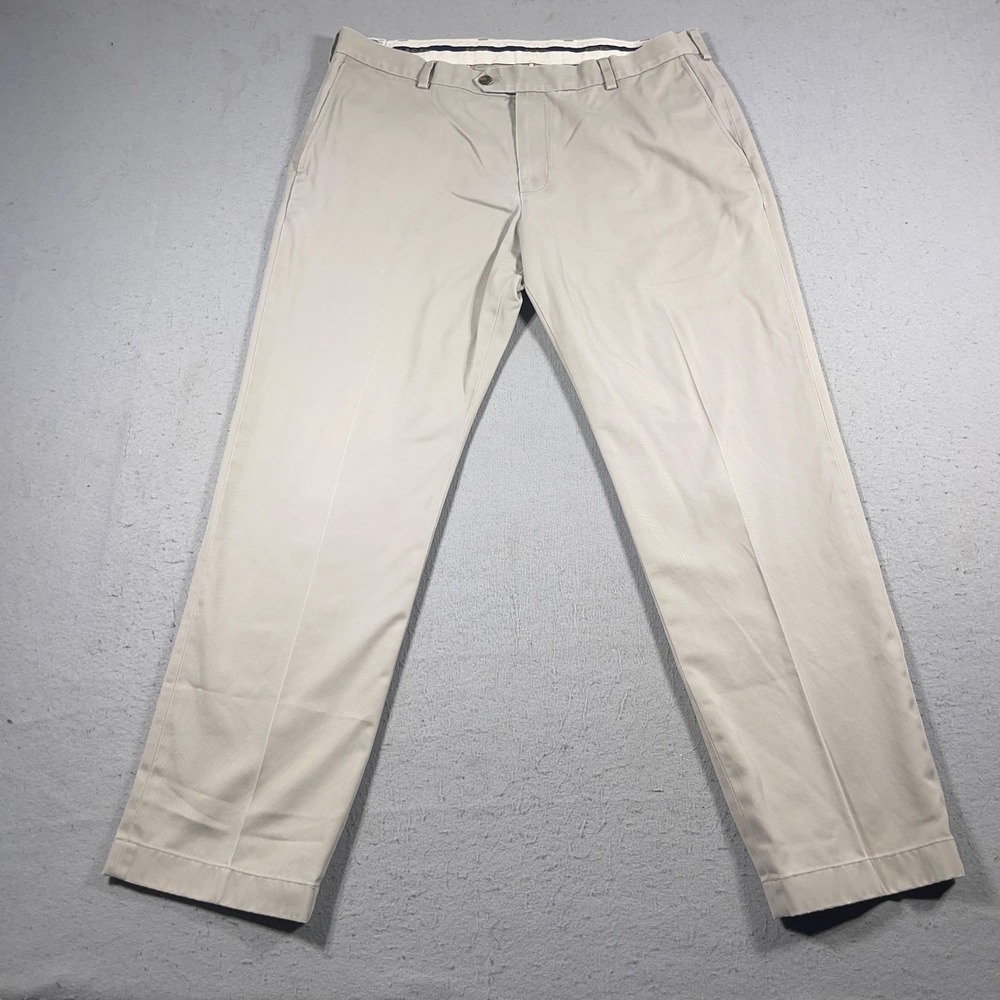 Brooks Brothers Advantage Chino Pants Mens 38x32 Beige Milano Classic Fit Cotton
